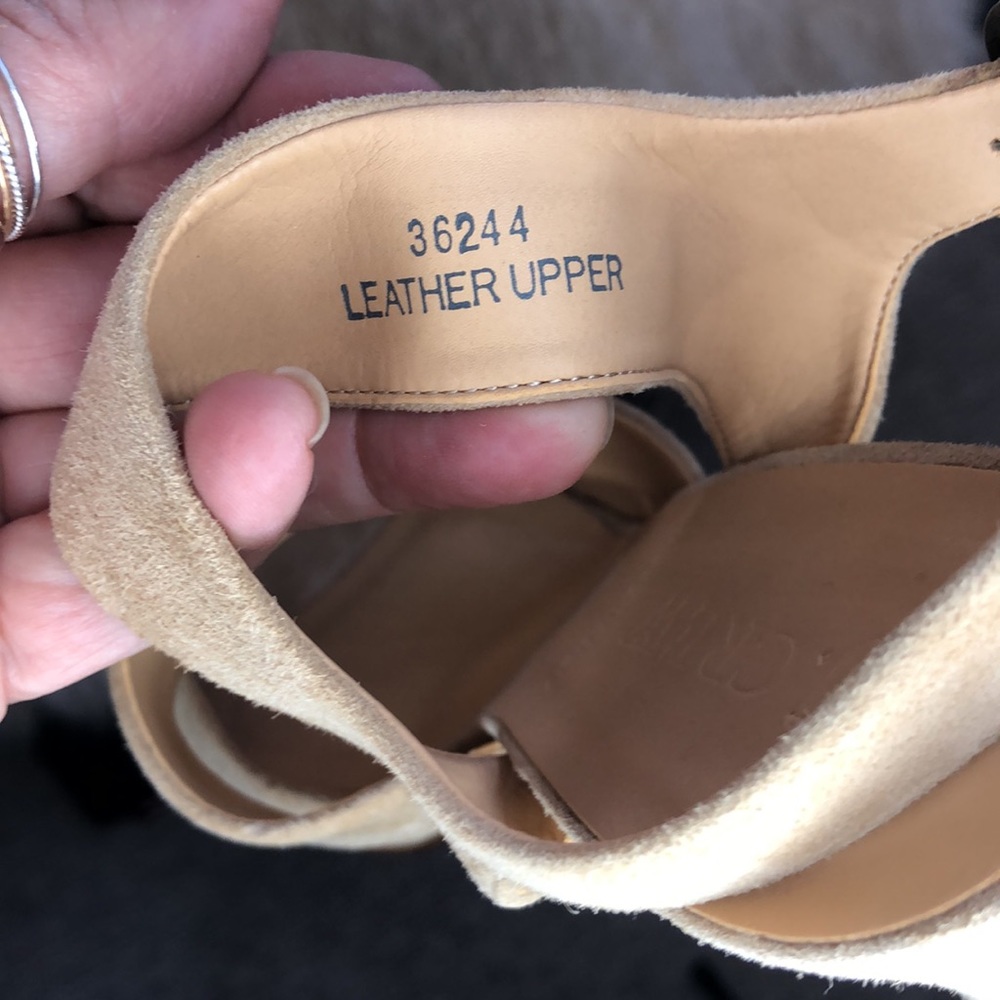 NEW J.Crew Suede Platform high heels NWOT never worn made in Italy Leather - Picture 8 of 14